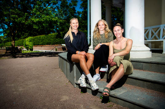 Malmö FFs Ellen Löfqvist, Tuva Skoog och Moa Öhman