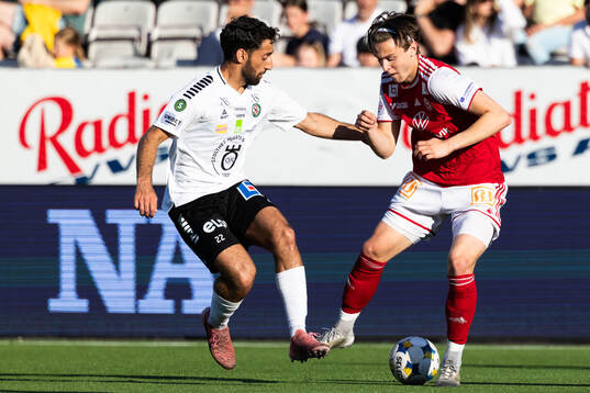 Örebros Lucas Shlimon och Sandvikens IFs Oscar Sjöstrand