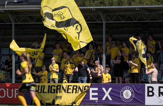 Under fotbollsmatchen i Elitettan mellan Jitex och Elfsborg