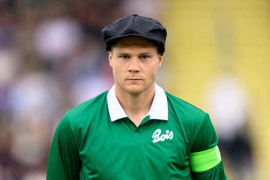 Varbergs Gustav Broman vid lineup