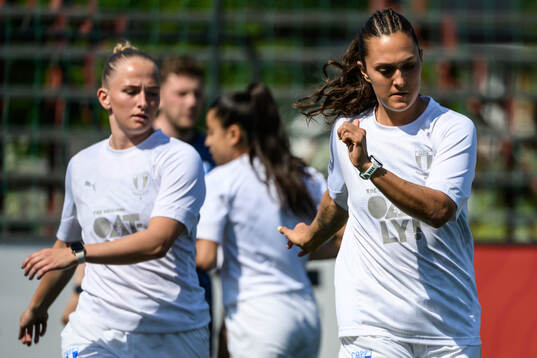 Malmö FFs Isabella D'Aquila och Tuva Skoog