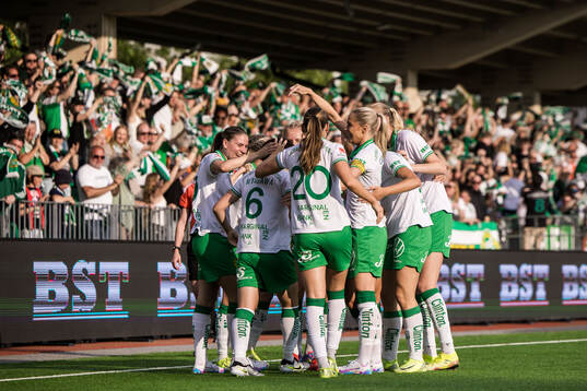 Hammarbys spelare jublar