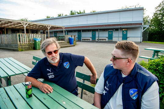 FC Näsets tränare Mats Danielsson och Jonatan Nilsson