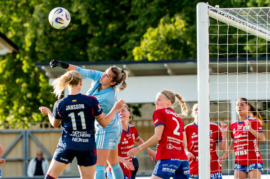 Rosengårds Emma Jansson och Vittsjös målvakt Savannah
