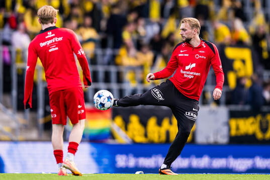 Mads Berg Sande of Brann warms up