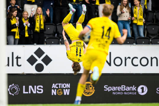 Ole Didrik Blomberg of Bodø/Glimt celebrates