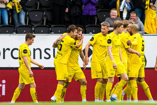 Ole Didrik Blomberg of Bodø/Glimt celebrates