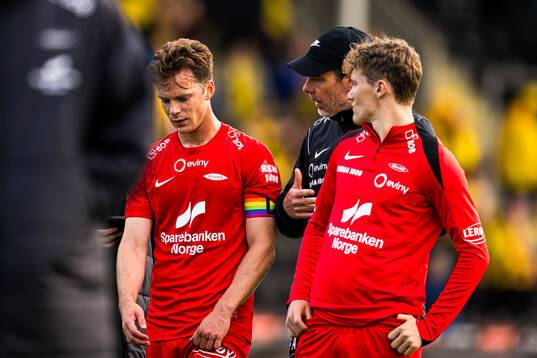 Felix Horn Myhre and Freyr Alexandersson, head coach of