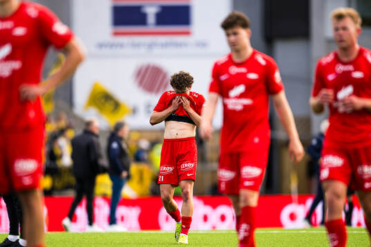 Denzel De Roeve of Brann looks dejected