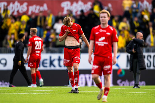 Rasmus Holten of Brann looks dejected