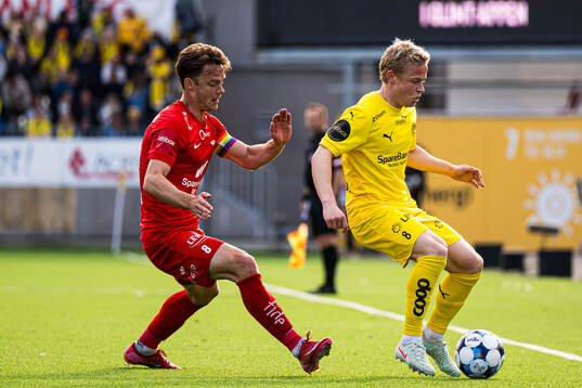 Felix Horn Myhre of Brann and Sondre Auklend of Bodø/Glimt