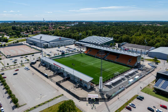 Drönarvy över Hitachi Energy Arena