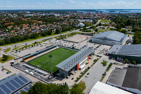 Drönarvy över Hitachi Energy Arena