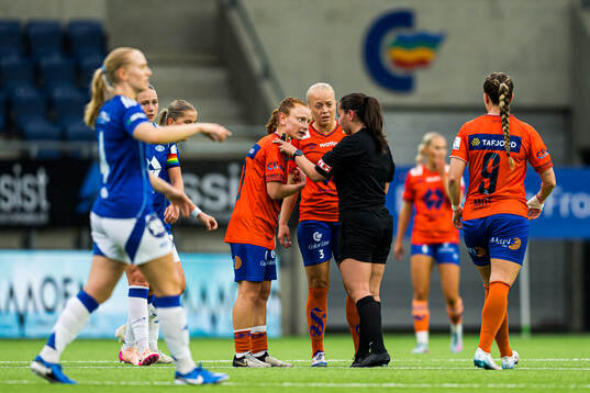 Laura Gashi of AaFK Fortuna reacts