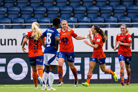 Karna Solskjær of AaFK Fortuna celebrates