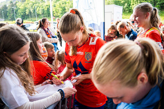 Sofie Emilie Riis of AaFK Fortuna in the fanzone