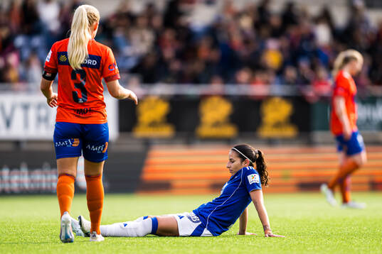 Chiara Alessandra Messerli of Molde looks dejected