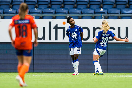 Evelyn Badu of Molde celebrates