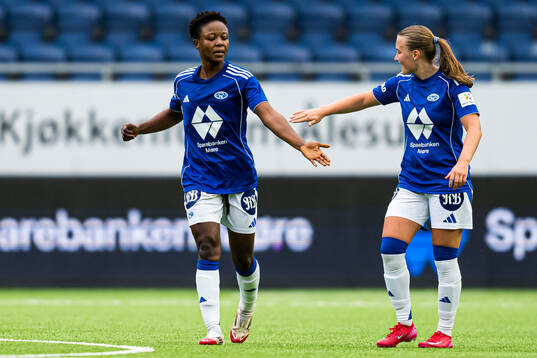 Evelyn Badu of Molde celebrates