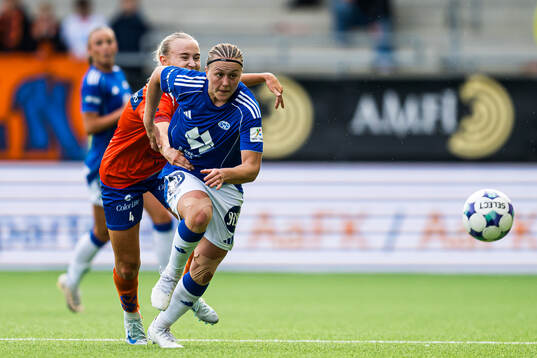 Madelen Eid of AaFK Fortuna and Hilde Årsbog Bjåstad of
