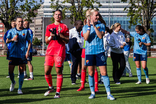 Djurgårdens Ebba Hed, målvakt Anna Aurora Koivunen och