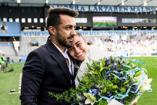 Malmö FFs sportchef Maxim Khalil och Ines Belloumou