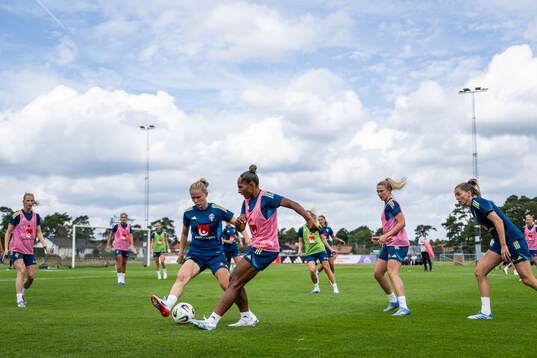 Matilda Vinberg and Madelen Janogy of the Swedish women’s