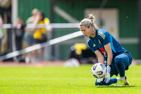 Goalkeeper Jennifer Falk of the Swedish women’s national