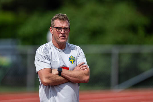 Goalkeeper coach Leif Troedsson of the Swedish women’s