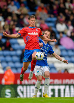 Helsingborgs Lukas Kjellnäs och Umeå FCs Mikael Harbosen
