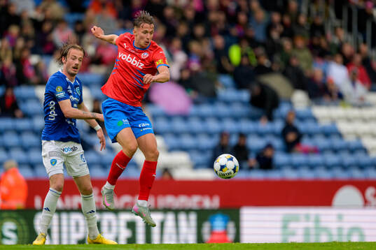 Umeå FCs Mikael Harbosen Haga och Helsingborgs Lukas