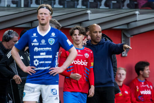 Helsingborgs Lucas Landgren Persson och tränare Kleber