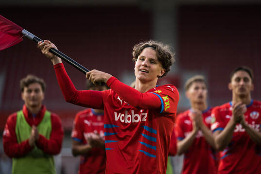 Helsingborgs Lucas Landgren Persson jublar