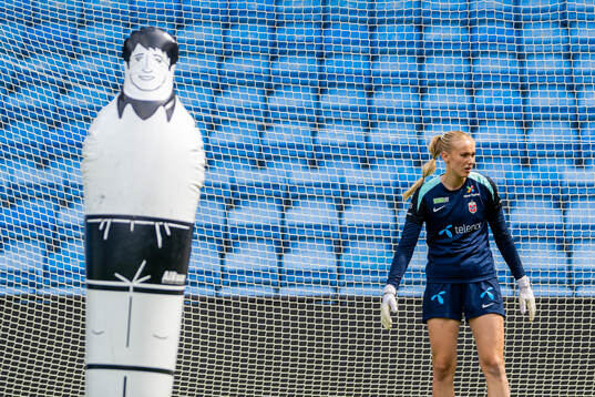 Goalkeeper Selma Panengstuen of the Norwegian women's