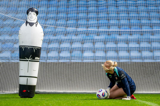 Goalkeeper Selma Panengstuen of the Norwegian women's