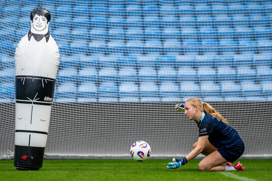 Goalkeeper Sunniva Skoglund of the Norwegian women's