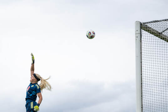 Goalkeeper Emma Holmgren of the Swedish women's national