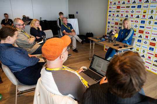 Goalkeeper Jennifer Falk of the Swedish women's national