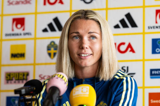 Goalkeeper Jennifer Falk of the Swedish women's national