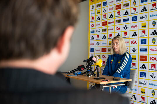 Goalkeeper Jennifer Falk of the Swedish women's national