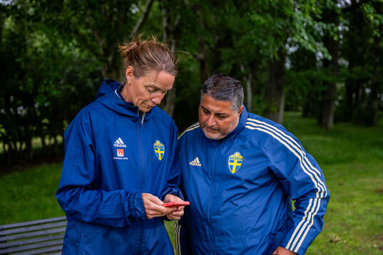 Tränare Lovisa Delby och tränare Andreas Sjöqvist