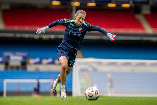 Goalkeeper Cecilie Fiskerstrand of the Norwegian women's