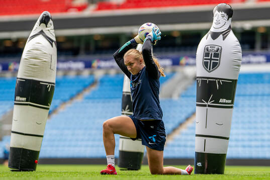 Goalkeeper Sunniva Skoglund of the Norwegian women's