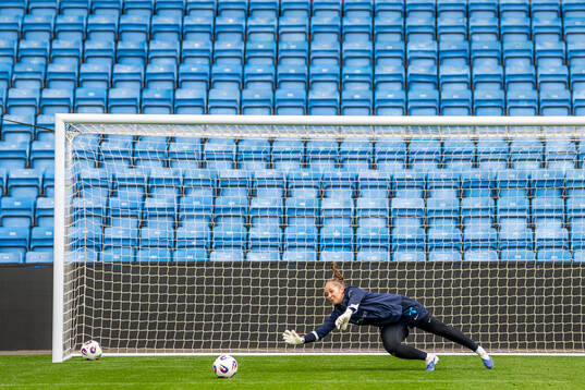 Goalkeeper Aurora Mikalsen of the Norwegian women's