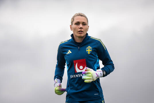 Goalkeeper Jennifer Falk of the Swedish women's national