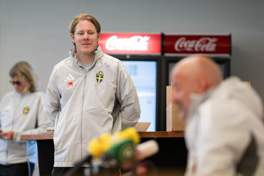 Press officer Fredrik Madestam of the Swedish women's