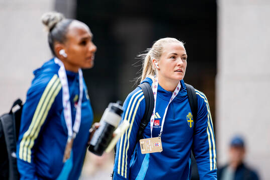 Magdalena Eriksson of Sweden arrives