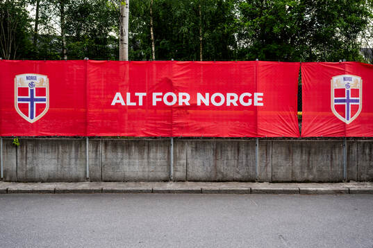 A banner outside of Ullevaal stadion
