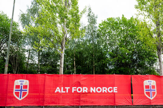 A banner outside of Ullevaal stadion