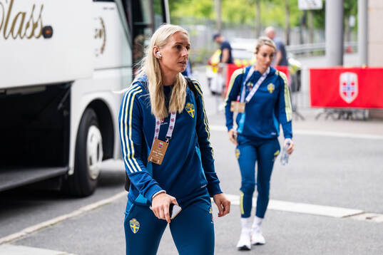 Stina Blackstenius of Sweden arrives